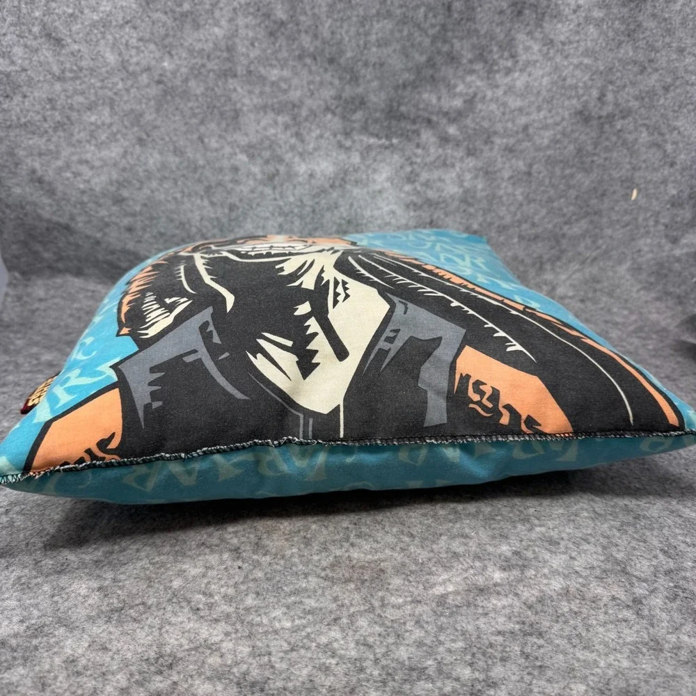 Vintage 90s Star Wars Jar Jar Binks Throw Pillow Bedding Blue Handmade